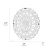 Floral Mandala Wall Medallion – White (24”)